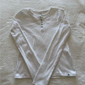 Abercrombie Kids White Henley Shirt size 11/12
